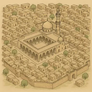 شهر اسلامی با مسجد جامع در مرکز آن