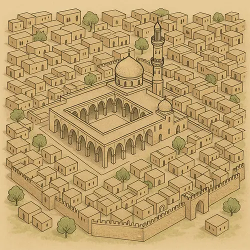 شهر اسلامی با مسجد جامع در مرکز آن